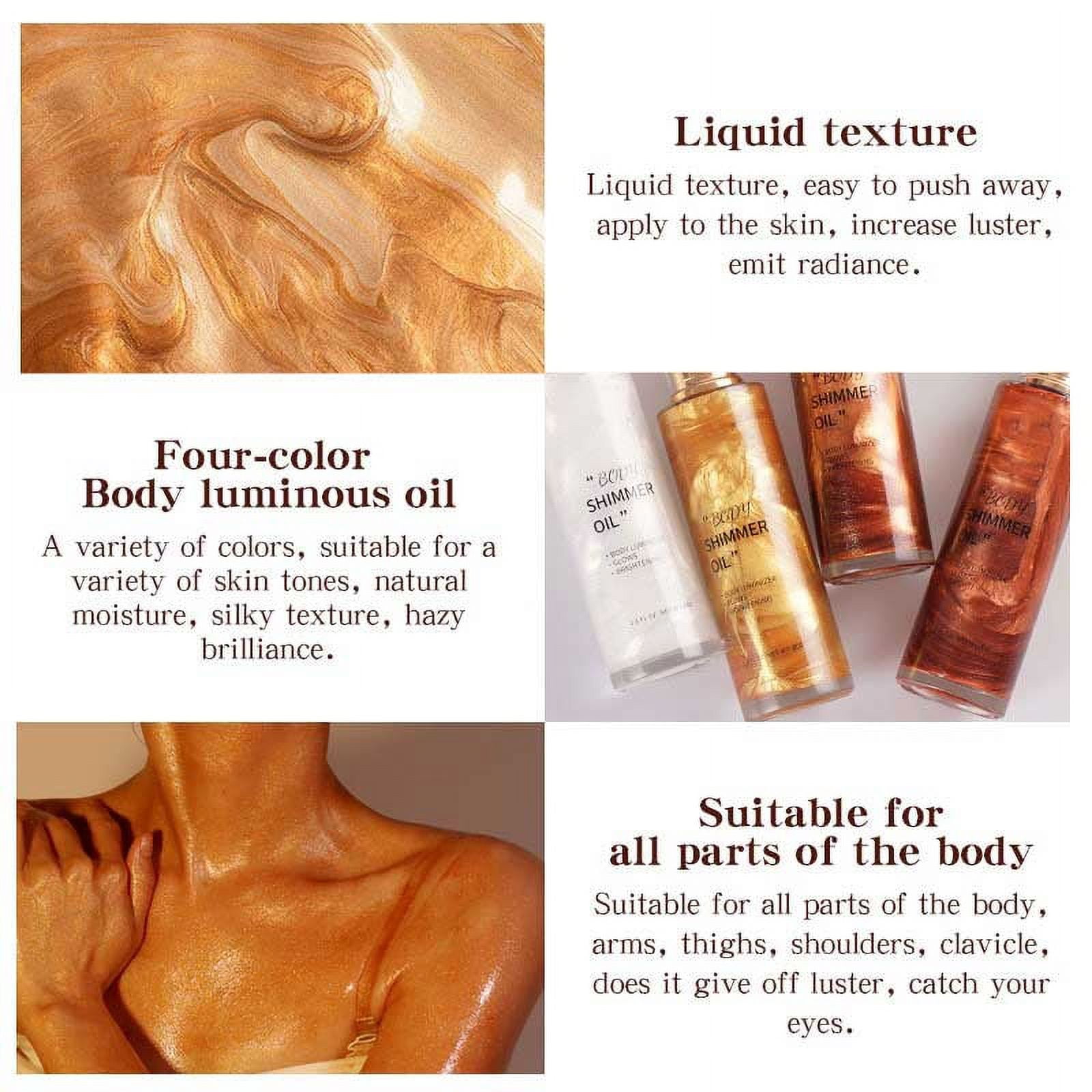 Shimmer Body Oil,Face and Body Liquid Luminizer Waterproof