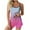 Hot Pink, variant on abtuhar Womens Pjs Sets,Pajamas Sets for Women 2pc,Womens Gradient Sling Sleeveless Tank Splicing Shorts Casual Pajamas Set Hot Pink XL