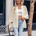 thumbnail image 6 of QUYUON Womens Lightweight Cardigan Discount Long Sleeve Oversized Cardigan for Women Polyester Knit Coat Cardigans Women Cardigan Jacket Style Q-3896 Winter Knit Sweater Outerwear Coat Beige M, 6 of 7