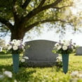 thumbnail image 6 of PONPRNGY 2Pcs Memorial Floral Vases, Cemetery Vase, Headstones Flower Holder, Grave Cone Vase, Flower Pots for Outdoor Plants, Decorative Plastic Containers, 6 of 6