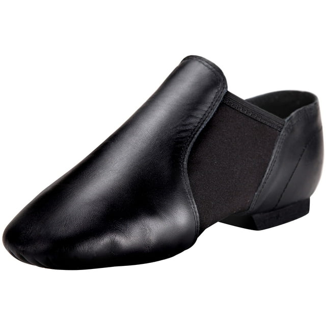 Zapatos de Baile Linodes Tent con Parte Superior de Cuero Jazz Slip-on Negro