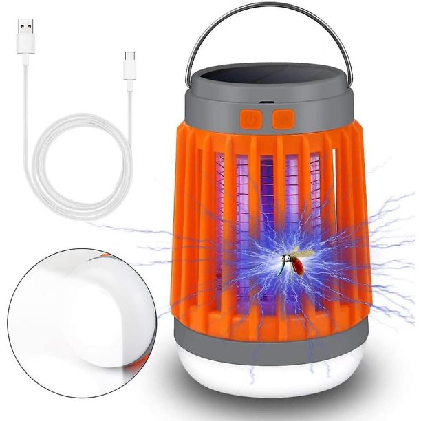 Lámpara de camping Lámpara solar para acampar Luz ultravioleta Insect Killer Mosquito Killer Linterna para acampar Ip67 Impermeable Portátil Mosquito Killer Lámpara de tienda Recarga USB