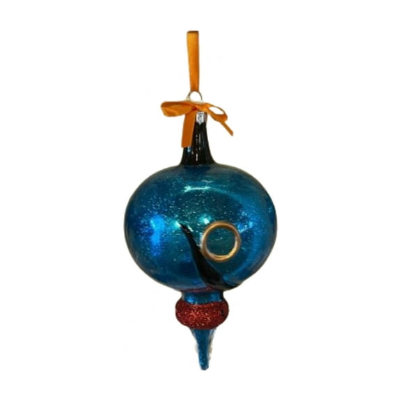 Disney Parks Aladdin Genie Glitter Glass Christmas Ornament New with Tag