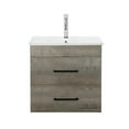 thumbnail image 6 of YYAo Wall Mounted Medicine Cabinets,Bathroom Wall Cabinet,Grey Wood Grain Wall-Mounted Bathroom Vanity with Double Drawers,Soft-Close System,White Ceramic Sink, 6 of 9