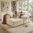 thumbnail image 4 of Lofka 105" Sectional Sofa, Cloud Boneless Couch for Living Room, L-Shape Modern Soft Modular Couch for Bedroom, No Assembly Required, Beige White, 4 of 11