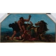 thumbnail image 2 of Eugène Delacroix 18x11 Black Ornate Wood Framed Double Matted Museum Art Print Titled - Hercules Winner of Hippolyte, Queen of Amazons (1849 - 1852), 2 of 5