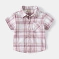 thumbnail image 6 of WOLLED 1-6T Baby Toddler Boys Plaid Lapel Shirt Summer Short Sleeve Shirt Button down Casual Shirt Tops, 6 of 11