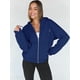 thumbnail image 4 of Sudaderas con Capucha y Cremallera para Mujer, Sudaderas Extragrandes, Conjuntos de Moda Escolar para Otoño, Chaquetas Informales, Ropa de Invierno Azul Marino M, 4 of 9