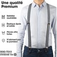 thumbnail image 2 of Tirantes para hombre ajustables de 100 cm de ancho gris-talla única Made in - Elástico vintage original ultrarresistente y 4 clips en X extrafuertes, 2 of 5