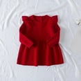 thumbnail image 4 of Zvntrix Summer Dresses for Girls 2024 Pull-On Round Neckline Long Sweater Long Sleeve Summer Dresses Clearance Wine Size 9 Months, 4 of 5