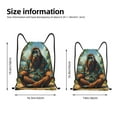 thumbnail image 2 of Gaeub Forest Meditating Gorilla Drawstring Backpack Bag Sport Gym Sackpack Heavy Duty String Backpack for Men Women-Medium, 2 of 6