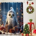 thumbnail image 5 of Christmas Owl Shower Curtains for Bathroom, with Gift Santa Hat Christmas Tree Blue Sky Waterproof Fabric Shower Curtain for Bathroom Bathtub Decoration, Machine Washable, 72"x72", 5 of 9