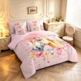 Erosebridal Golden Horses Animals Floral 7-Piece King Bedding,Pink ...