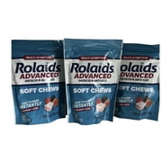 Rolaids Advanced Antacid Plus Anti-Gas Softchews, 28 Count, Mixed Berry, Heartburn and Gas Relief (3 packs)