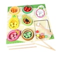 thumbnail image 4 of Juguete de clasificación de colores, juego de cuentas de tablero de madera, clasificación de colores, juguete cognitivo de frutas Montessori para, 4 of 9