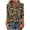 Brown Tops for Women_b, variant on CYMMPU Women's Basic Tees Tunic Tops Shirts Button up Scoop Neck Floral Printed Flowy Blouse 3/4 Length Sleeve Summer Fall Business Work Blouses Casual 2025 Clothes Orange S