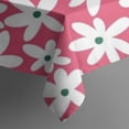 thumbnail image 5 of Red Daisy Flower Green Centers Pattern Square Tablecloth,Waterproof Square Table Cover,Wipeable Spillproof Washable Table Cover for Home Kitchen Party Decor 52"x52"(132x132cm), 5 of 6