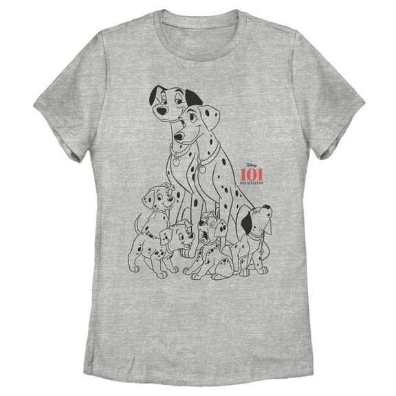 Women's One Hundred and One Dalmatians Dog Pile  Graphic Tee Athletic Heather 2X Large