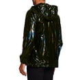 thumbnail image 3 of INSPIRE CHIC Metallic Jacket for Men's Sparkle Zipper Hooded Windbreaker Black L, 3 of 5
