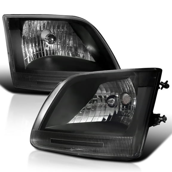 Spec-D Tuning Euro Black Diamond Headlights Compatible with 1997-2003 Ford F150, 1997-2002 Ford Expedition
