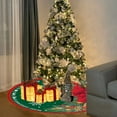thumbnail image 2 of Cheapark Christmas Tree Skirt - Printed Festive Design Soft Fabric Decor for Tree Bottom Home Merry Christmas Party Holiday Accent, 2 of 6