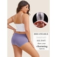 thumbnail image 5 of Buankoxy 5 Pack Women Cotton High Waist Panties Stretch Hipster Brief Underwear for Women, Size 6, 5 of 6