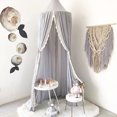 thumbnail image 4 of Hermosa mosquitera de encaje para cama, decoración para dormitorio infantil, color gris, 4 of 12