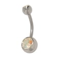 thumbnail image 1 of 14 gauge Double Jewel Belly Button Ring High Polish Surgical Steel, 1 of 2