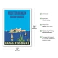 thumbnail image 2 of Mediterranean Holiday Cruises - Hamburg-American Line HAPAG - Vintage Ocean Liner Travel Poster by Albert Fuss c.1935 - Bamboo Fine Art 290gsm Paper (Unframed) 12x16in, 2 of 4