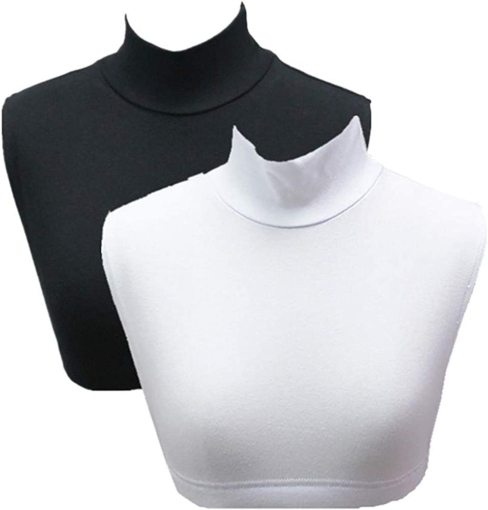 White Black Womens Fake Collars Mock 