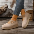 thumbnail image 5 of Beige Feminine Wedge Shoes With Round Toe Design Comfortable For Casual Activities Versatile And Practical For All Season, 5 of 9