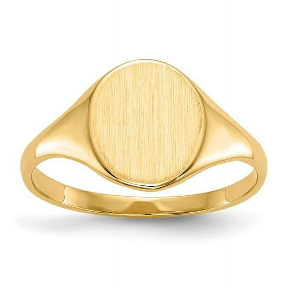 Finest Gold 14K Yellow Gold 10 x 8.5 mm Open Back Signet Ring - Size 5.5