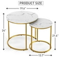 thumbnail image 2 of 24" Gold Metal and White Marble Nesting Side Tables, 2 of 6