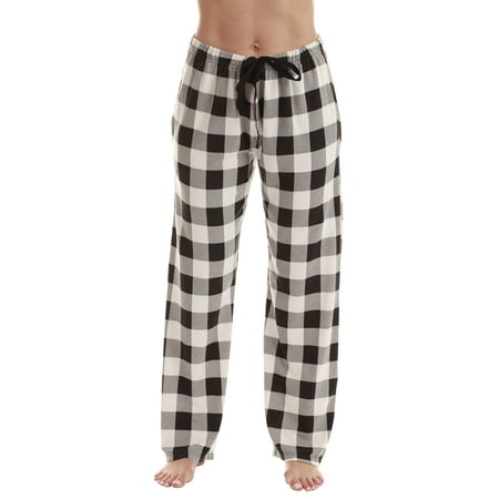

Just Love Fleece Pajama Pants for Women Sleepwear PJs (White Black Buffalo Plaid - Hacci Fabric 1X)