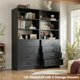 thumbnail image 5 of iSunirm Closet Organizer System with 4 Wood Drawers, 21.3'' Walk-in Closet Storage Unit, Small Closets Wardrobe Closet, Tall Storage Cabinet Unit, Black, 5 of 8