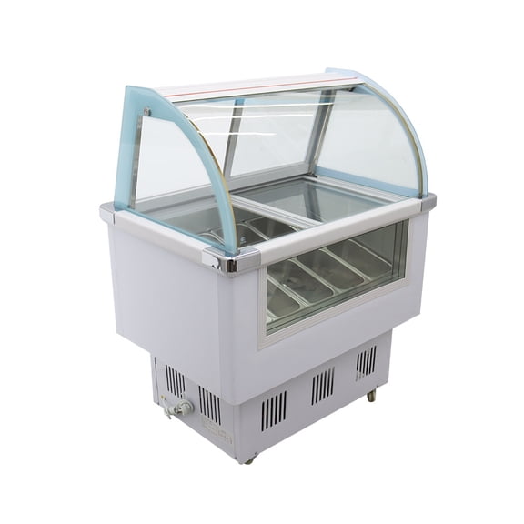 10 Pan Commercial Ice Cream Display Cabinet Gelato Refrigeration Cabinet 220V