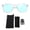 Blue Lens with White Frame, variant on YAHHU Smart Sunglasses IP65 Water Proof Bluetooth 5.4 Audio Glasses Noise Cancelling Built in Mic Speaker Black Frame[cite: 1]