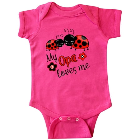 

Inktastic My Opa Loves Me with Cute Ladybugs Gift Baby Boy or Baby Girl Bodysuit