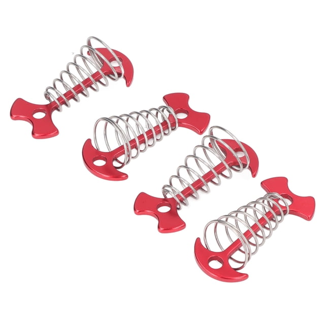 4pcs Tent Stakes Pegs Aluminium Alloy Tent Stakes With Spring BucklPortable Wind Rope Anchor Camping Tent Nail