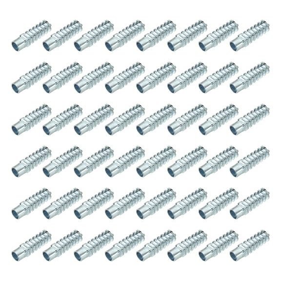 Uxcell 50-Pack M8 x 38 Tree Shaped Steel Drywall Anchors, Metal Expansion Bolt for Various Wall Types[Silver Tone]