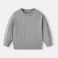 thumbnail image 2 of CYRBOKO Toddler Boys Pullover Sweaters, Winter Long Sleeve Crew Neck Cotton Kids Clothig Gray Size 6-7 T, 2 of 6