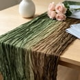 thumbnail image 6 of Party Runner,Gradient Crinkle Sheer Gauze Long Table Cover With Multi Tone Color Options,Reception Cake Mat Used For Bohemian Wedding Classroom Event Decor, 6 of 7
