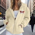 thumbnail image 2 of Certgust Zip Up Hoodie Women Womens Letter Print Zip Hoodie Drawstring Casual Sweatshirt Long Sleeve Top with Pockets Oversized Fall Jacket for Layered Everyday Outfits, 2 of 5