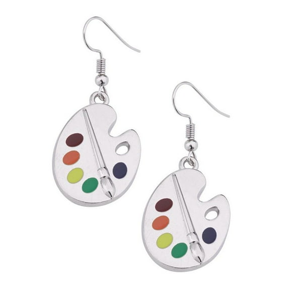 SIEYIO Trendy Colorful Paint Palette Drop Earrings Jewelry Decoration Gifts for Party