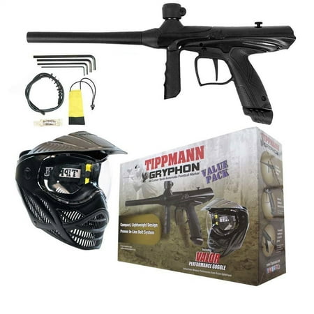 TIPPMANN GRYPHON PAINTBALL GUN VALUE PACK - MARKER + VALOR MASK - (Best First Paintball Gun)