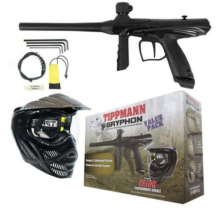 TIPPMANN GRYPHON PAINTBALL GUN VALUE PACK - MARKER + VALOR MASK - (Best Paintball Guns For Sale)