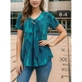 thumbnail image 6 of Weardear Women Summer Tunic Tops Dressy Casual V Neck Blouse Flutter Short Sleeve Shirts, 6 of 6