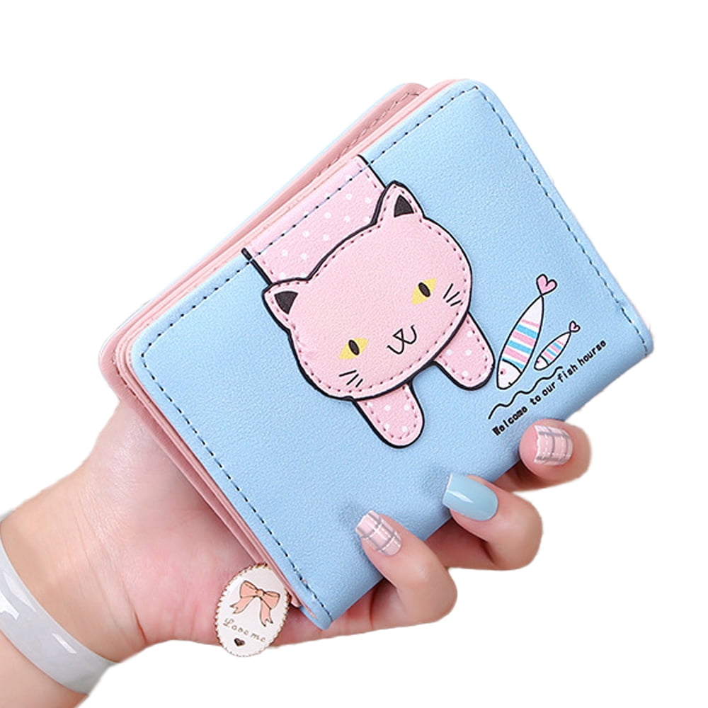 Kongqtee Wallets For Girls Women Purses For Teens Cute Cat Wallet Kitty  Pattern Coin Purse Small | Fruugo SA