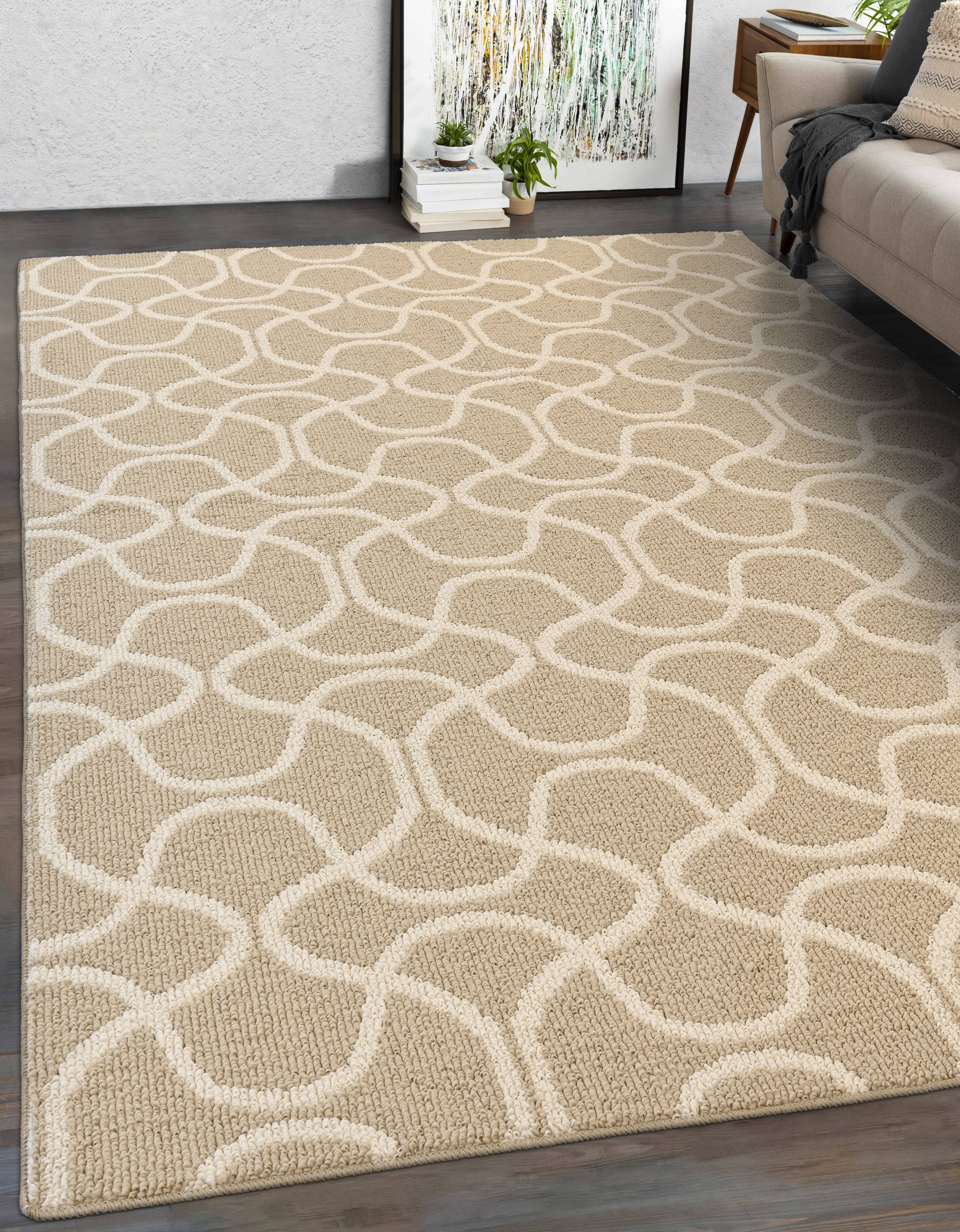Mainstays Drizzle Tan/Ivory Indoor Area Rug, 6' x 9'