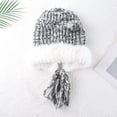 thumbnail image 1 of LinYooLi Autumn And Winter Lovely Ears Big Head Circumference Color Thick Rough Wool Female Warm Face, Face, Small Plush Contrasting Hat Knitted Hat, 1 of 9